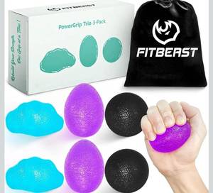 lot 7337 image: FitBeast Stress Balls for Adults, Hand Exercise Balls 6 Pack, Stress Relief & Grip Strength Trainer, Squishy Balls & Squeeze Balls for Arthritis, Carpal Tunnel, Hand Therapy with 3 Resistance Levels