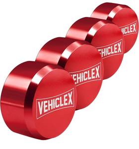 lot 7338 image: Vehiclex 4-Pack Heavy-Duty Puck Lock Set Keyed Alike, Hidden Shackle Lock Rust-Resistant Security for Trailers, Garages, Containers Red