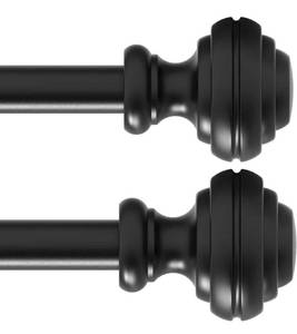 lot 7344 image: Curtain Rods for Windows 48-84 inch,34 inch Heavy Duty Adjustable Decorative Curtain Rod with Modern Finials,2 Pack Window Rods for Bedroom, Living Room,Patio and Kitchen