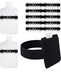 lot 7347 image: 3oz Urine Test Complete Kit, 2 Smaller Translucent Portable Empty Bottle, Hidden Hi-Stretch Leg Strap and Thermal Sample Bag, 10 Temperature Test Strips, Urine Bottle Kit Test Practice at Home