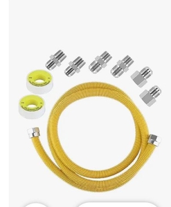 lot 7355 image: 72 Dryer Gas Line HoseAppliance 34 Flexible Natural Gas Line with Connector 12 MIP 12FIP 34MIP Fitting,58 OD(12 ID) Gas Range Connector Kit for Gas Stove,Dryer,Water Heater-by MIFLUS