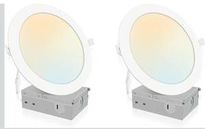 lot 7366 image: 2 Pack Recessed Lighting 7 Inch with Junction Box, 5CCT 7 Inch LED Recessed Lights Dimmable 2700K3000K4000K5000K6000K, 16W 1300lm Ultra Thin Recessed Lighting - ETL and Energy Star Certified