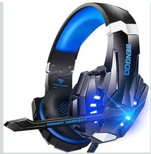 lot 7368 image: BENGOO G9000 Stereo Gaming Headset for PS4 PC Xbox One PS5 Controller, Noise Cancelling Over Ear Headphones with Mic, LED Light, 7.1 Surround Sound, Soft Memory Earmuffs for Nintendo Xbox Series XS