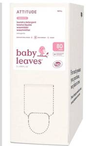 lot 7370 image: ATTITUDE Baby Laundry Detergent Refill, EWG Verified Plant-Based Liquid, Unscented Baby Clothes Wash, HE Compatible, 80 Loads, 67.6 Fl Oz
