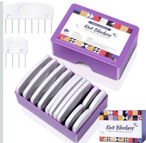 lot 7399 image: Opstin 20Pcs Knit Blocking Pins Kit, Knit Blockers Pins Kit, Knit Blocking Combs, Blocking Pins for Knitting & Crochet Projects, Knit Blocking Pins for Blocking Mats, Crochet Blocking Pins