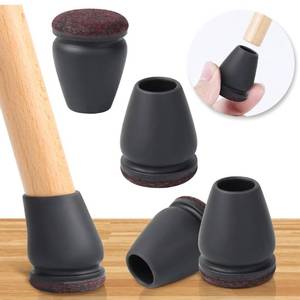 lot 7401 image: 16PCS Extra Small Chair Leg Floor Protectors, Chair Leg Protector for Hardwood Floors, Metal Bar Stool Floor Protectors Chair Leg Caps, Round Felt Furniture Pads Chair Sliders(Black,Fit 0.55-0.75)