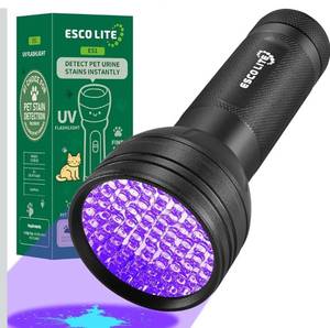 lot 7404 image: ESCO LITE UV Flashlight Black Light, 51 LED 395 nM Ultraviolet Blacklight Detector for Dog Urine, Pet Stains and Bed Bug