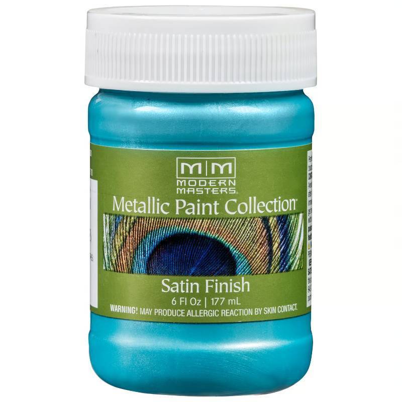 lot 56898 image: Modern Masters Satin Glacier Blue Water-Based Metallic Paint Exterior and Interior 6 oz