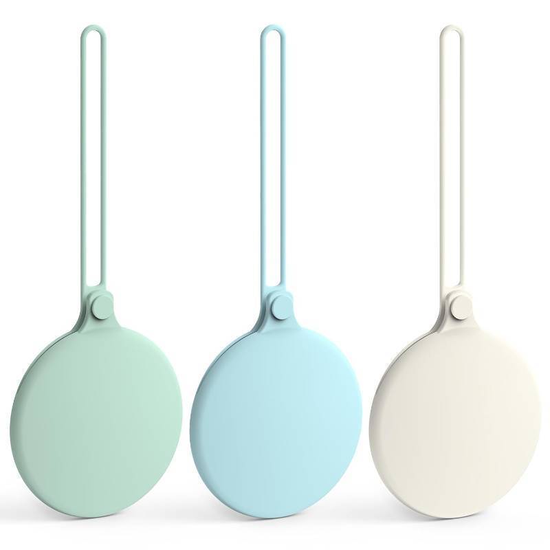 lot 64456 image: Seposeve Silicone Pacifier Holder Case, Ultra-Thin, 3 Pack Portable Pacifier Case for Diaper Bag or Stroller, Paci Holder Case, Binky Holder Case for Baby Boys & Girls, Green Blue White