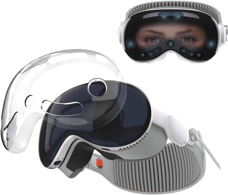 lot 56612 image: Hualimei Clear TPU Case Compatible with Apple Vision Pro, Scratch Resistant Transparent Soft Protective Front Shell Cover Protector for Vision Pro VR Headsets Accessories 2024
