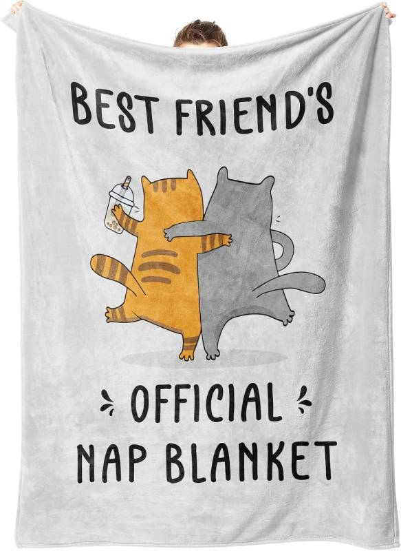 lot 64887 image: Best Friend Birthday Gifts for Women, Friendship Gifts for Women Bestie BBF, Soft Flannel Blanket 60x 50