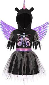lot 64999 image: Unicorn Costume for Girls Halloween Zombie Skeleton Unicorn Costume