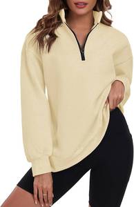 lot 65000 image: Womens Oversized Sweatshirts Hoodies Fleece Half Zip Pullover Top Casual Long Sleeves Trendy Fashion Outfit Clothes