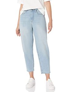 lot 65009 image: Amazon Essentials Jean Longueur Cheville, Coupe D contract e, Jambe Fusel e et Taille Haute - Couleurs abandonn es Femme, D lav  Clair, 46