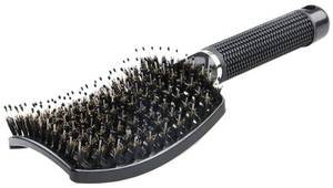 lot 65024 image: Boar Bristle Detangler Vent Brush for Blow Drying, Anti-frizz Curved Vented Paddle Detangling Styling Hairbrush Comb for Curly Fine Straight Natural Tangled Hair, Wet or Dry Use