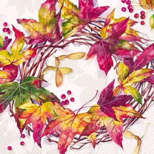 lot 65119 image: IHR Ideal Home Range Party Napkins Disposable 3-Ply Paper Lunch Napkin Pack, 6.5 x 6.5, Forest Wreath, 20-Count