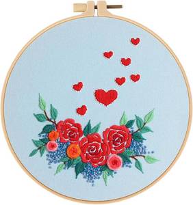 lot 65157 image: Loyisal Embroidery Kit for Beginner Adults, Adult DIY Hand Embroidery Set, Ideal for Valentines Day and Home Decorations (Flower)