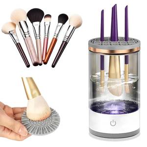lot 65176 image: Electric Makeup Brush Cleaner - Multi-Use Cosmetic Brush Cleaner, Automatic Spinning Makeup Brush Cleaner for All Size Makeup Brushes (transparent)