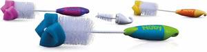 lot 65177 image: Nuby, Baby Bottle and Nipple Brush with Sponge Tip and Hook Base, Colors May Vary