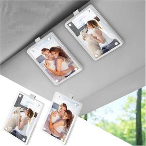 lot 65183 image: Turcee 2 Packs Photo Car Visor Clip Set,Personalized Car Visor Photo Clips with 4-corner Magnetic for Showing Photos of Loved OnesFriendsPets,Acrylic Cars Visors Clips Photos Frame (2PCS)