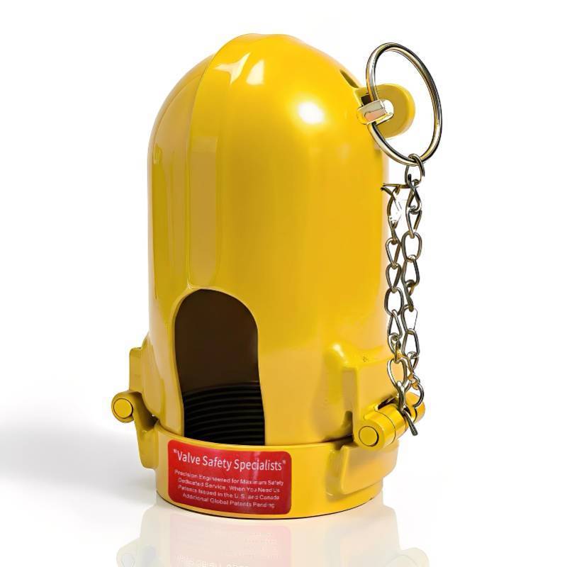 lot 35910 image: Gas Cylinder Regulator Protector Safety Cap - Fine Thread 3-18 x 11  Heavy-Duty Steel Valve Guard for High Pressure ArgonNitrogen Tanks  DOTOSHA Compliant, Drop-Proof High-Damping Hinge