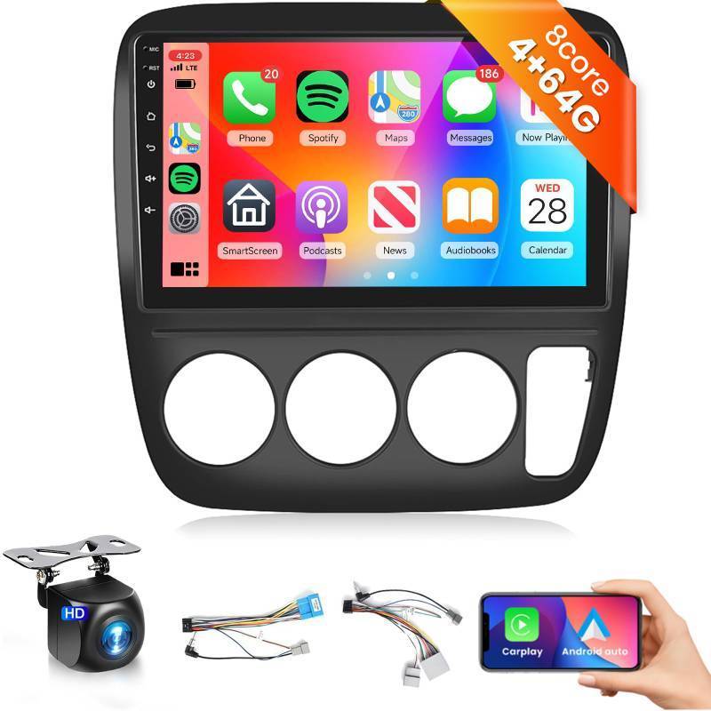 lot 36038 image: 8 Core 4G 64G Car Stereo for Honda CRV 1997 1998 1999 2000 2001 Radio with Wireless CarPlay Android Auto DSP 46EQ 9 inch 1280x720 Touch Screen WiFi BT 5.0 RDSFM MirrorLink GPS Backup Camera 59 UIs - Retail $140