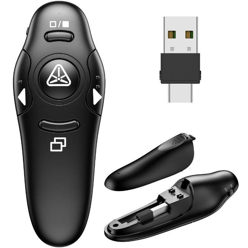 lot 44842 image: USB Type C Presentation Clicker Wireless Presenter Remote Clicker for PowerPoint Presentations with Red Pointer, PowerPoint Clicker Slide Advancer for MacLaptopComputerClassOffice