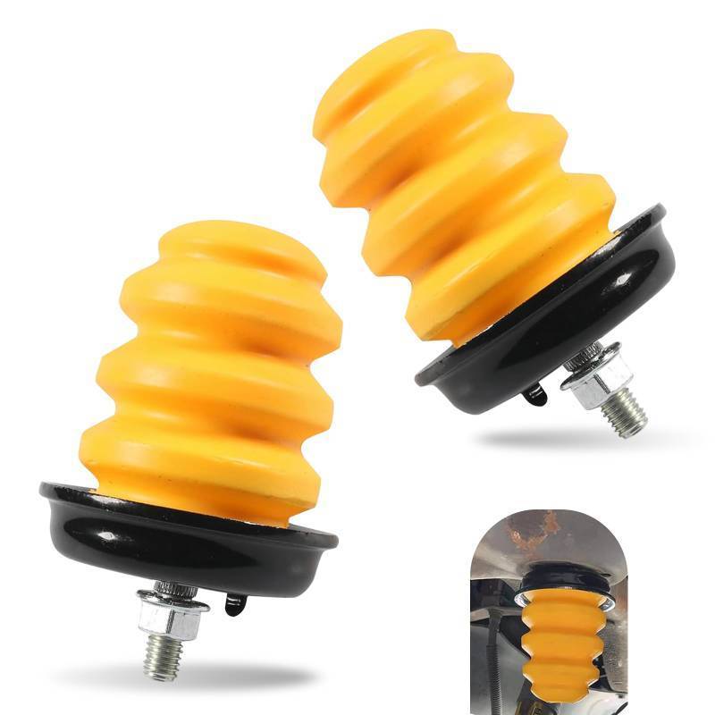 lot 44888 image: Pack-2 Car Control Arm Bumper Shock Pads, Car Rear Axle Bumper with Nut, Compatible with Chevrolet Cadillac GMC Silverado 1500 2500 3500 (Yellow) - Retail $20