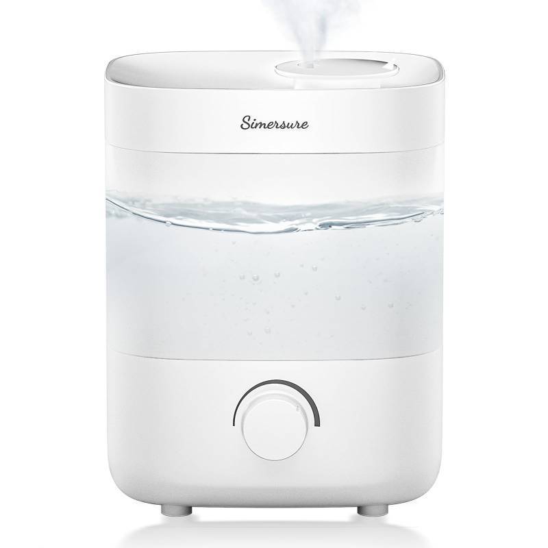 lot 55877 image: Top Fill Humidifier, 2L Water Tank for Bedroom, 28H Long Lasting New White Air Humidifier for Large Room, Ultra Quiet 25dB Cool Mist for Baby, Plants, Office, Easy to Clean & Fill - Retail $40