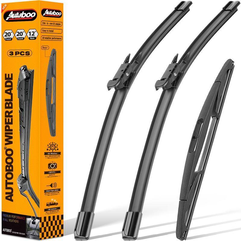 lot 55895 image: 2020 Windshield Wipers Blades for Ford Escape 2012 2011 2010 2009 2008 with 12 Rear Blade Original Equipment Replacement- I&L Pinch Tab (Pack of 3) - Retail $25