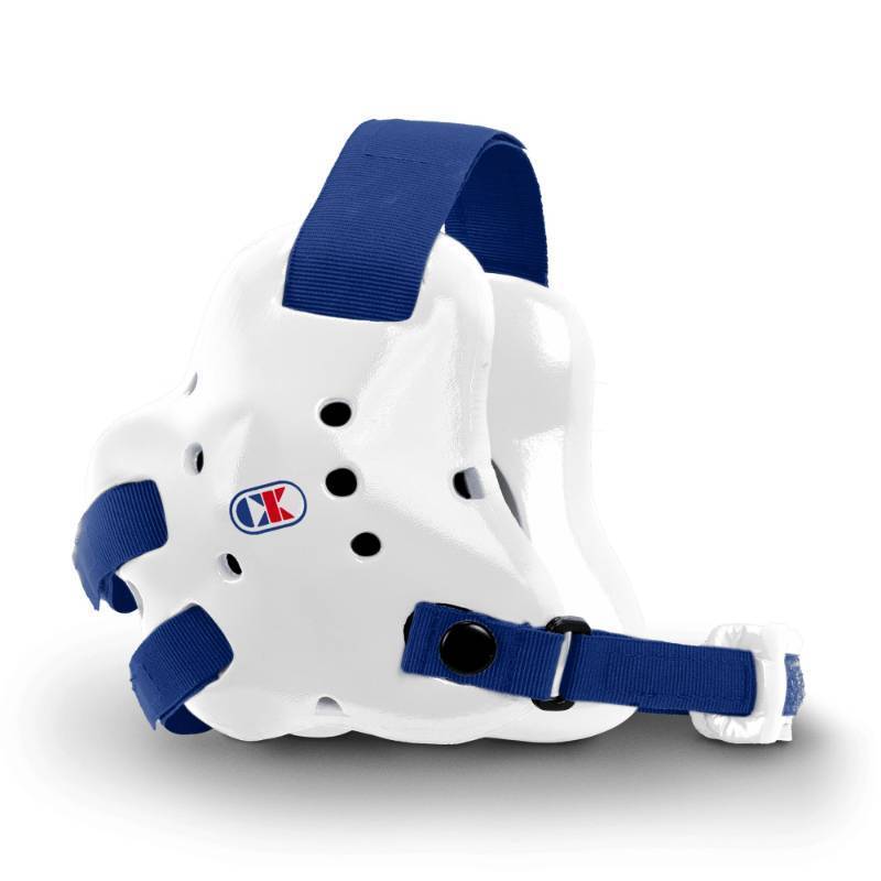 lot 56011 image: Cliff Keen Fusion Wrestling Headgear (WhiteNavy Blue) (CUT ON ONE SIDE) - Retail $54