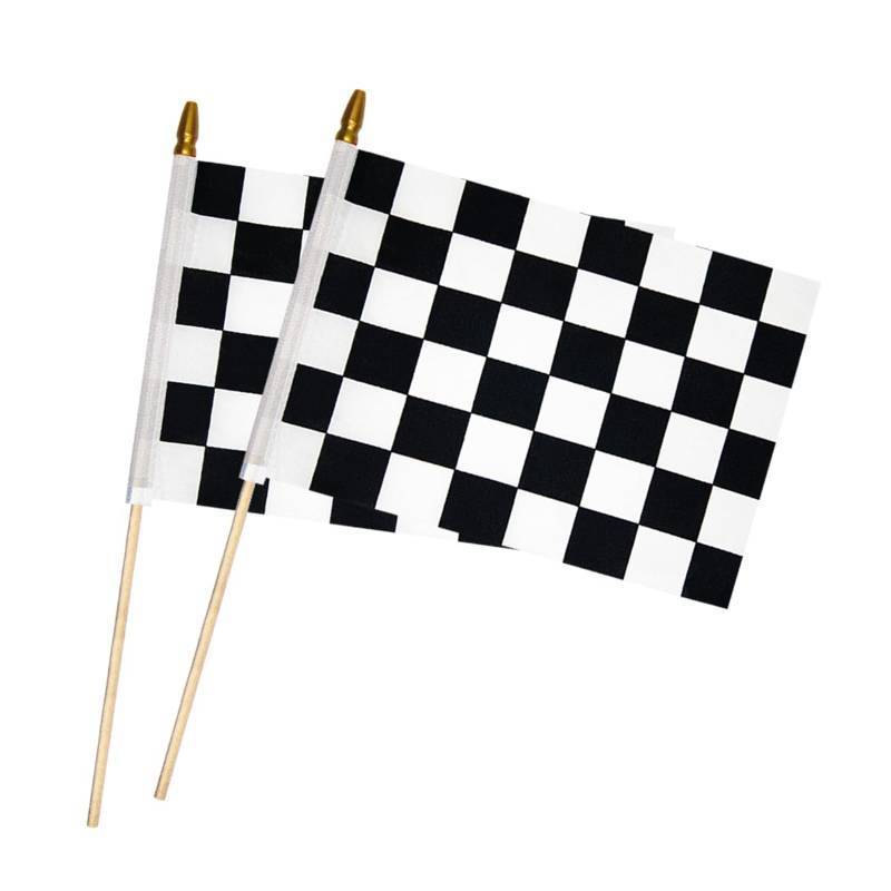 lot 56018 image: 1 Pcs 8x12 inch Checkered Flag, Black and White Racing Flag with 14.5 Inch Wood Stick - Handheld Flag with Kid-Safe Spear Top, Race Car Flags Themed Events, Racing Decorations, Sports Events, Parties Decorations