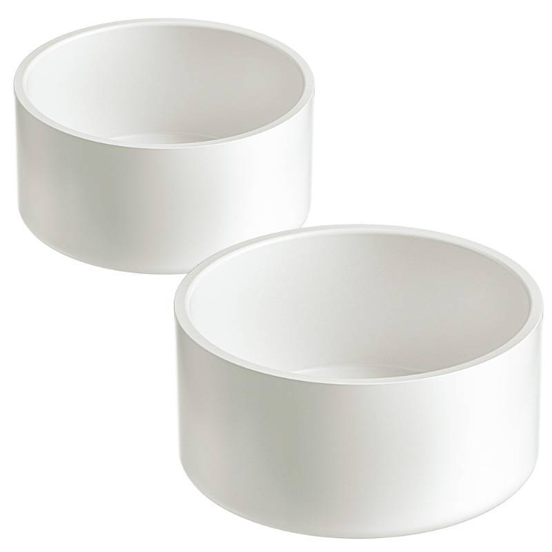 lot 26352 image: 4 PVC Pipe End Cap (Fits 4.5 OD), 2 Pack Heavy Duty Slip-On Cap Fitting for Schedule 40 Pipe - Retail $14
