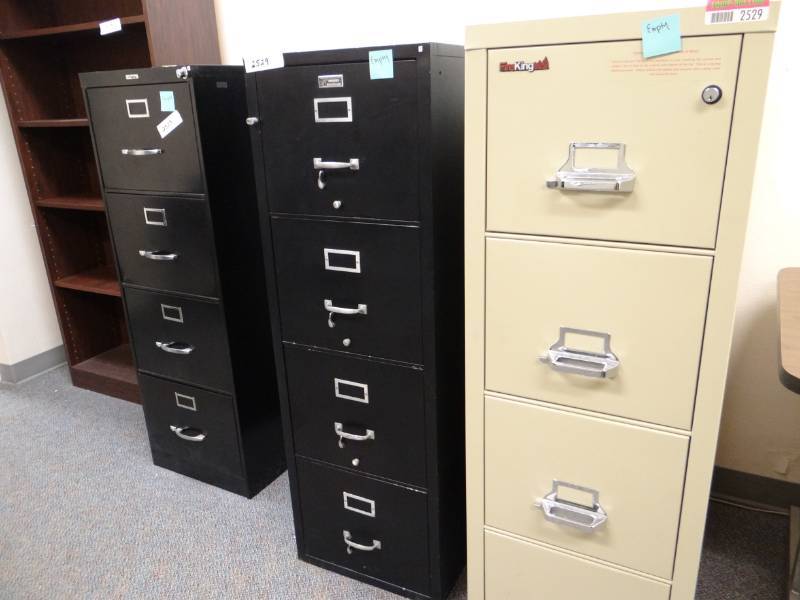 7 Various File Cabinets And A Bookshelf Pbi Gordon Moving And Remodeling Sale 2 Stories Full Of Office Furniture Pallet Racking Cages And More Equip Bid