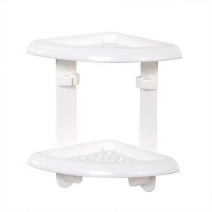 lot 10716 image: Zenith Shower Corner Shelf 11 in. H x 10.5 in. W x 7.1 in. L White Plastic