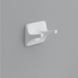 lot 10729 image: OakBrook Zinc Plated White Double Robe Hook