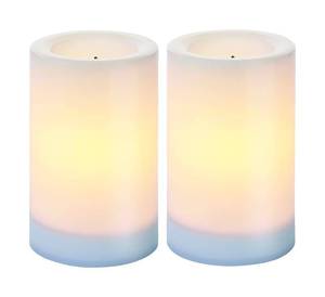 lot 10734 image: Paradise Lighting White Outdoor Flameless Candle, 3 in. Dia. x 5 in. H, 2 pk