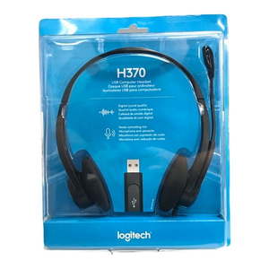 lot 10767 image: Logitech H370 USB Computer Headset Digital Sound Noise Canceling Mic  Black