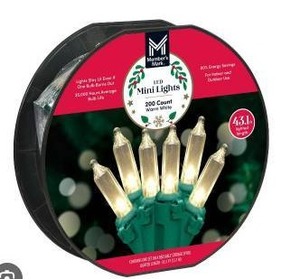 lot 10803 image: Members Mark LED Mini Christmas Lights 200 Count Warm White