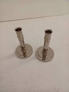 lot 10806 image: Polished Metal Candlesticks Pair
