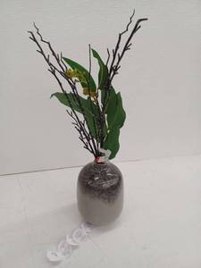 lot 10807 image: Ceramic Vase with Faux Floral Arrangement