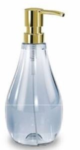 lot 10912 image: Umbra Denim Blue 9.5 oz Glass Soap Pump Dispenser, 2 Pack