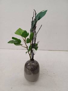 lot 10913 image: Ceramic Bud Vase with Artificial Plant Arrangement
