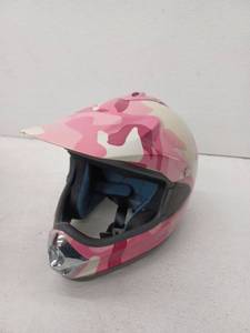 lot 10945 image: Sunl Womens Pink Camo Motorcycle Helmet,  Large