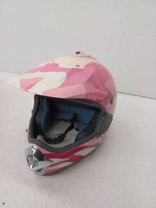 lot 10954 image: Sunl Womens Pink Camo Motorcycle Helmet, Large