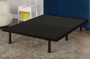 lot 10961 image: Serta Pro Platform Queen Flat Foundation Black Metal Bed Frame