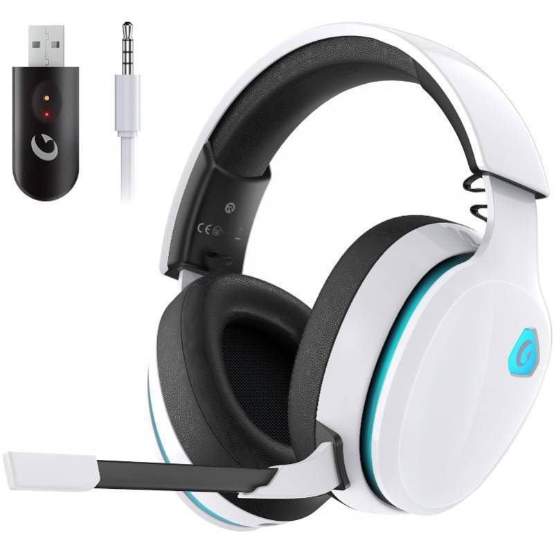 lot 9695 image: Gtheos 2.4GHz Wireless Gaming Headset for PS5, PS4 Fortnite &amp Call of DutyFPS Gamers, PC, Nintendo Switch, Bluetooth 5.3 Gaming Headphones with Noise Canceling Mic, Stereo Sound, 40Hr Battery -White