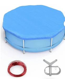 lot 8812 image: EVAJOY 28FT Pool Cover for 24FT Round Above Ground Swimming Pools with 4FT Overlap