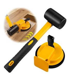 lot 8863 image: Floor Gap Fixer Tool with Rubber Mallet, Iron Body &amp Strong Suction Cup
