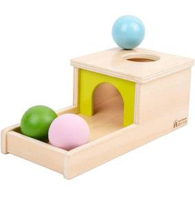 lot 8864 image: Adena Montessori Object Permanence Box with Tray Three Balls Montessori Toys for 6-12 Months Baby 1 Year Old Infant Toddler Typical